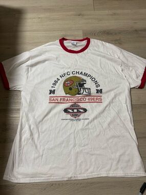 Vintage San Francisco 49ers Super Bowl XIX 1984 NFL Ringer T-shirt Men’s Sz 2XL